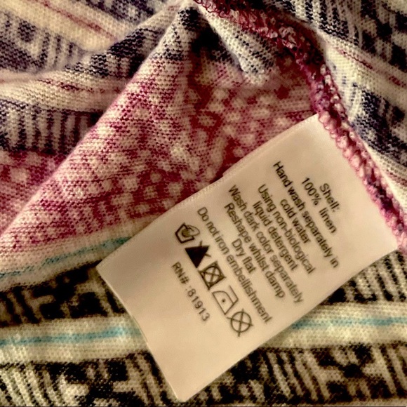 ⭐️PLENTY BY TRACY REESE⭐️100% LINEN V-NECK MULTICOLOR DESIGN TANK TOP SIZE: MED - Picture 10 of 10